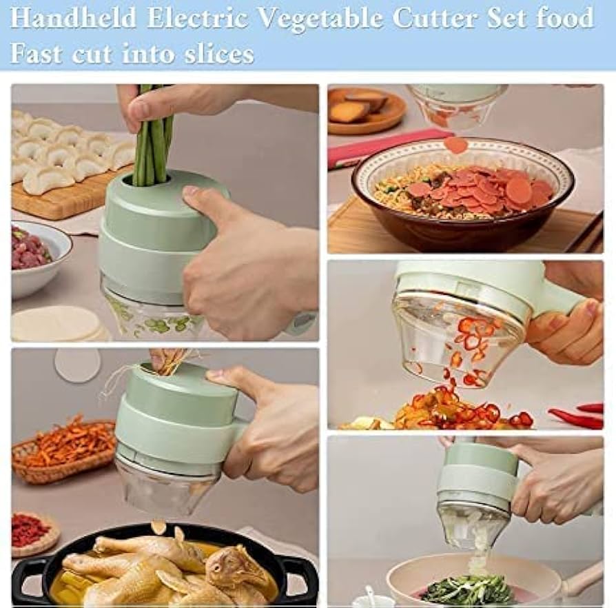 4 in1 Multifunctional Electric Vegetable Chopper and Slicer set
